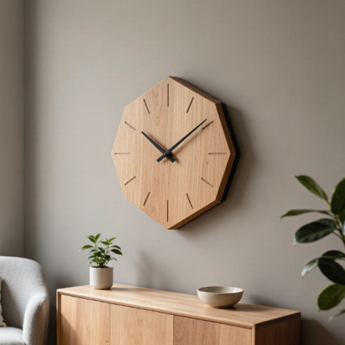 Wooden Geometric Wall Clock