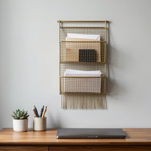 Wall-Mounted Wire Mesh Letter Holder