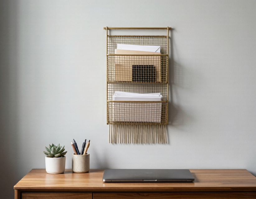 Wall-Mounted Wire Mesh Letter Holder