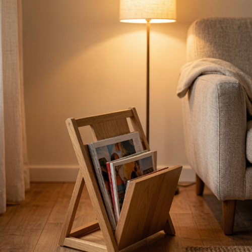 Wooden Magazine Rack