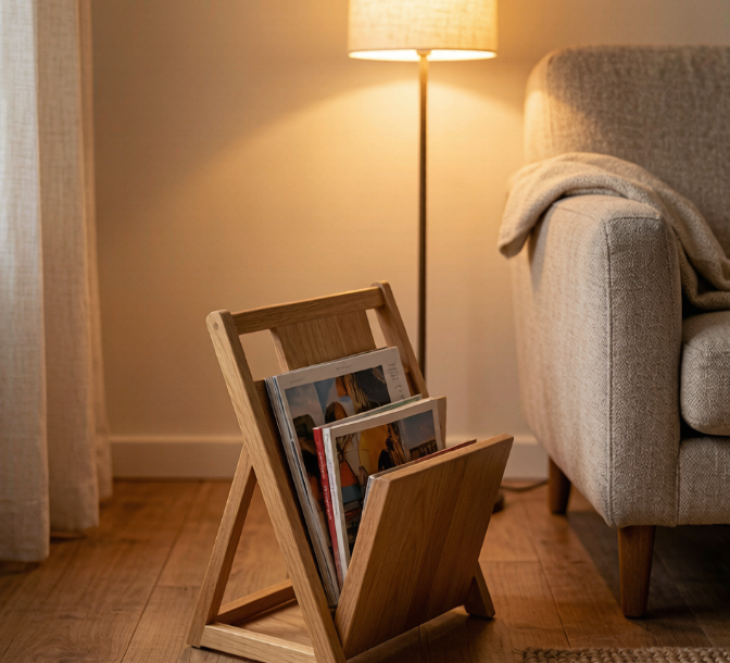 Wooden Magazine Rack